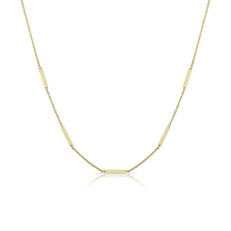 TSK 14k Gold Bars Necklace sold by The Sis Kiss