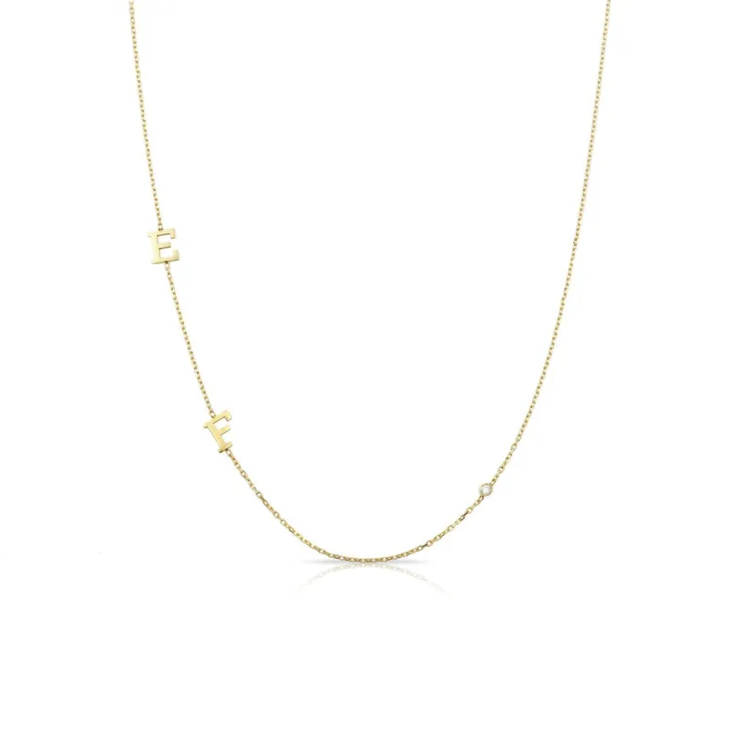 TSK 14K Love Letters Diamond Necklace sold by The Sis Kiss