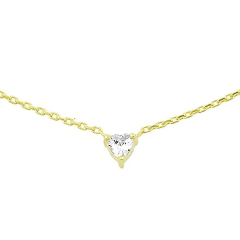 Dainty Crystal Heart Necklace sold by The Sis Kiss