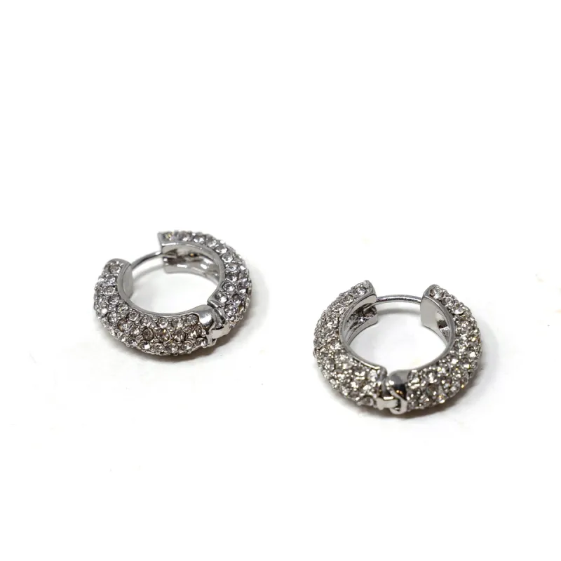 Darling Diva Silver Crystal Hoops sold by The Sis Kiss