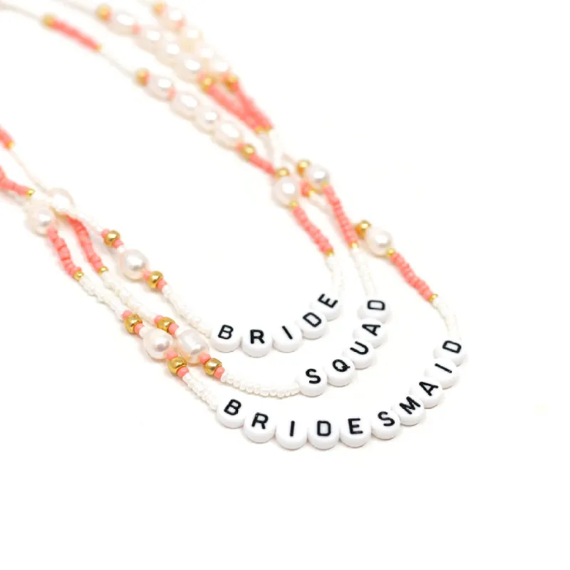 Bridal Pink and Pearl Beaded Necklaces sold by The Sis Kiss