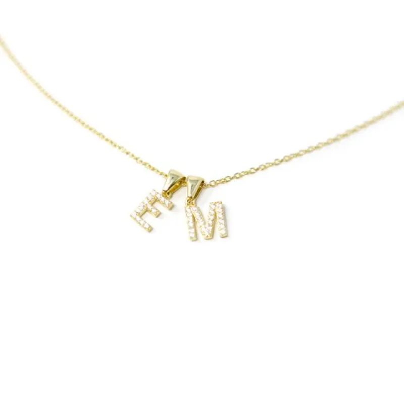 Custom Layered Initial Necklace sold by The Sis Kiss