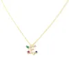 Darling Multi Jewel Initial Necklace sold by The Sis Kiss