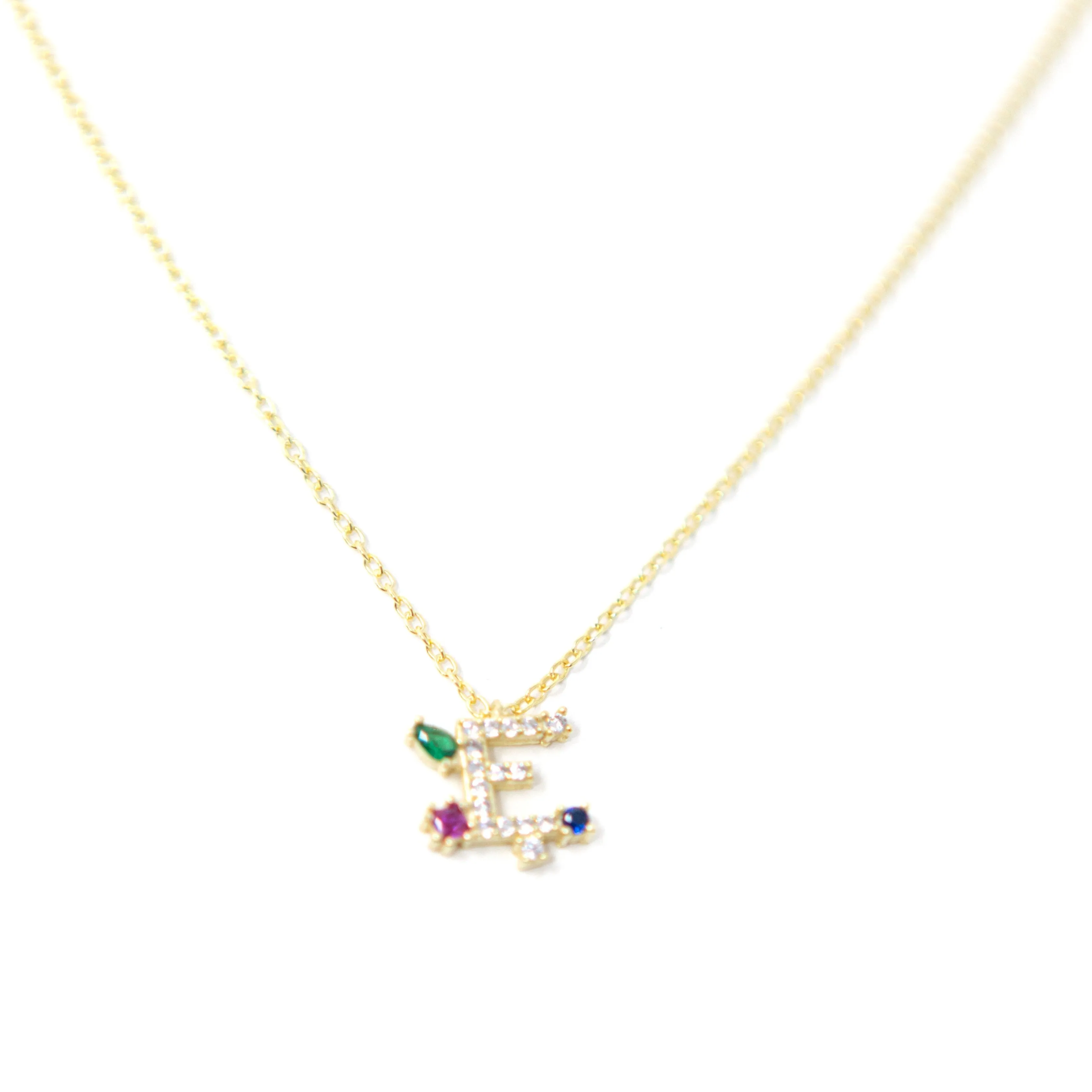 Darling Multi Jewel Initial Necklace sold by The Sis Kiss product image thumbnail 3