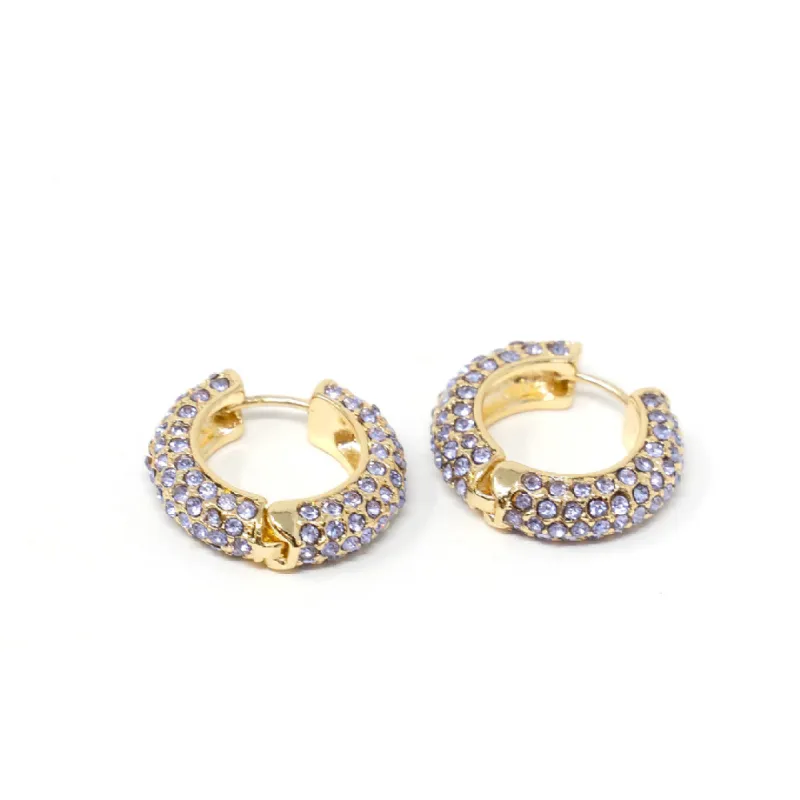 Darling Diva Lavender Crystal Hoops sold by The Sis Kiss