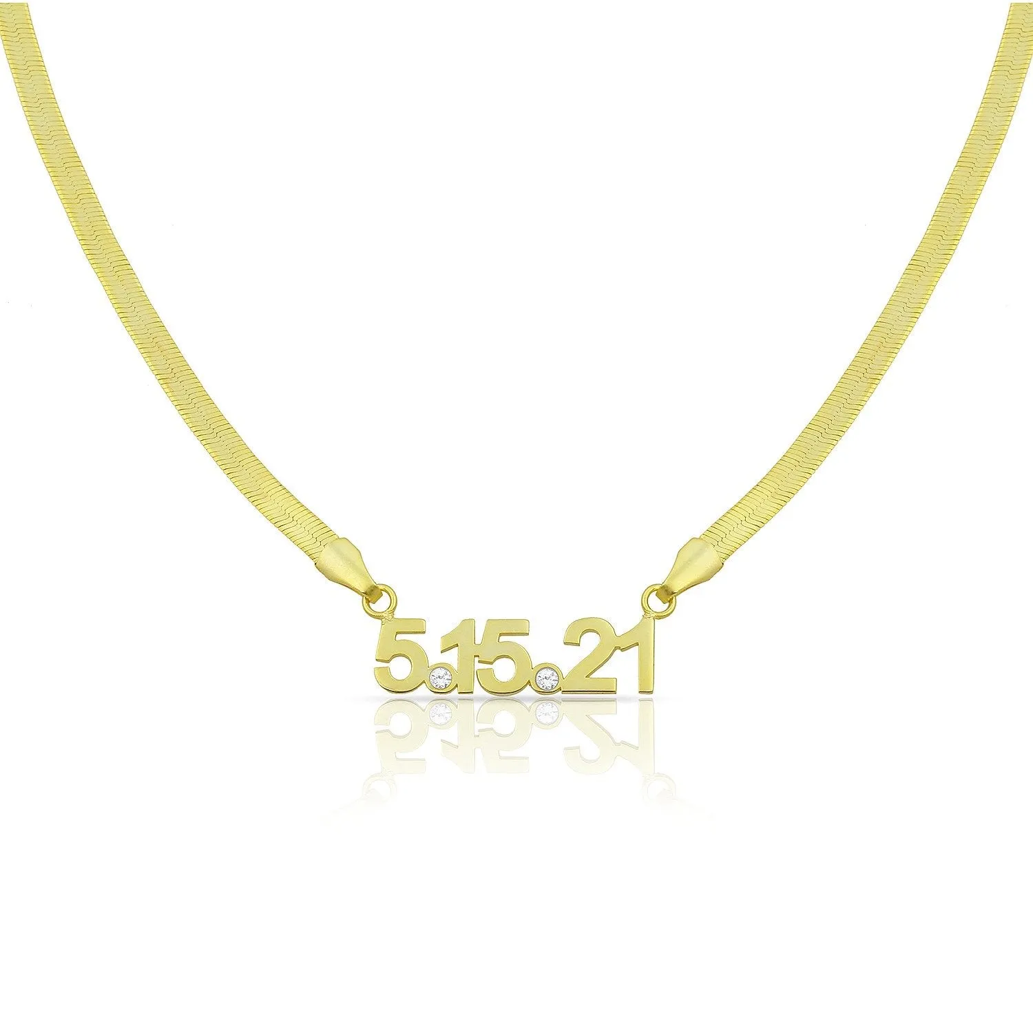 Custom Herringbone Nameplate Necklace sold by The Sis Kiss product image thumbnail 4