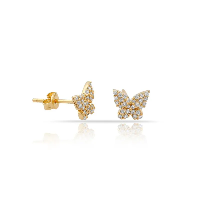 TSK Diamond Butterfly Earrings sold by The Sis Kiss