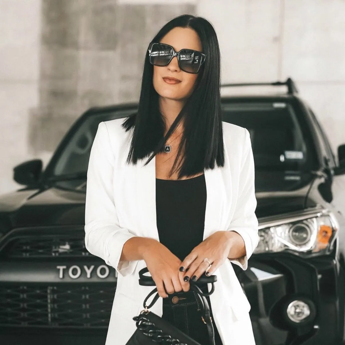 Square Pendant Initial Necklace in Black & Gold's sold by The Sis Kiss product image thumbnail 2