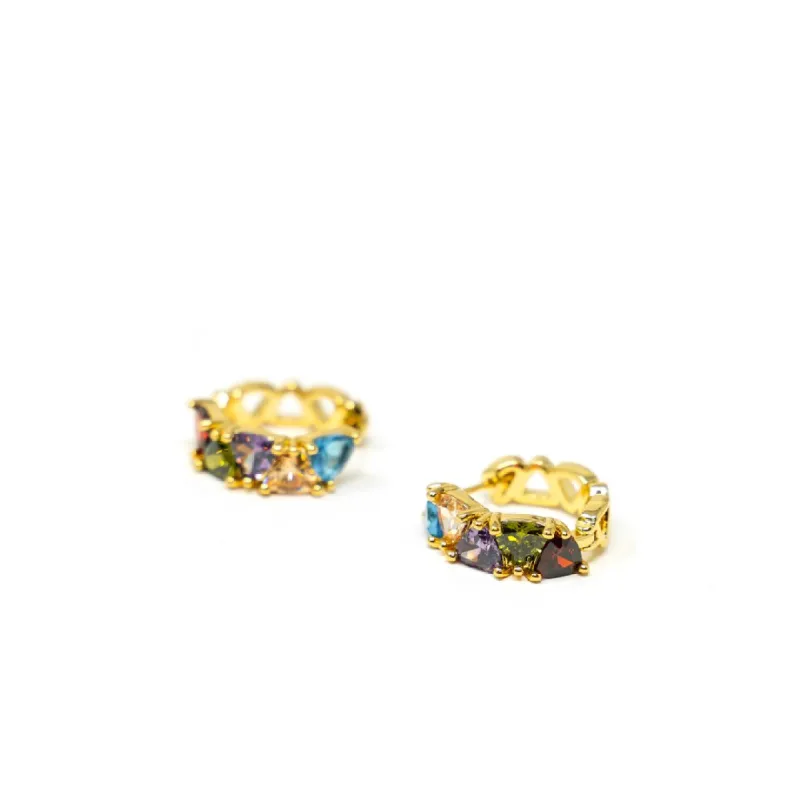 Multicolor Gem Hoops sold by The Sis Kiss