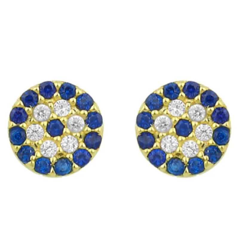 Evil Eye Crystal Stud Earrings sold by The Sis Kiss