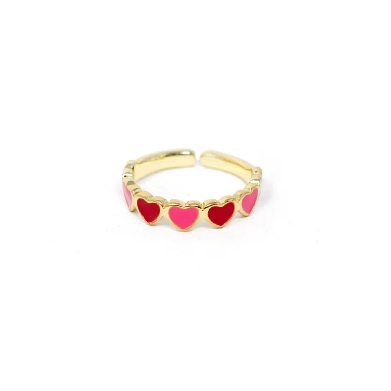 Be Mine Enamel Hearts Ring sold by The Sis Kiss