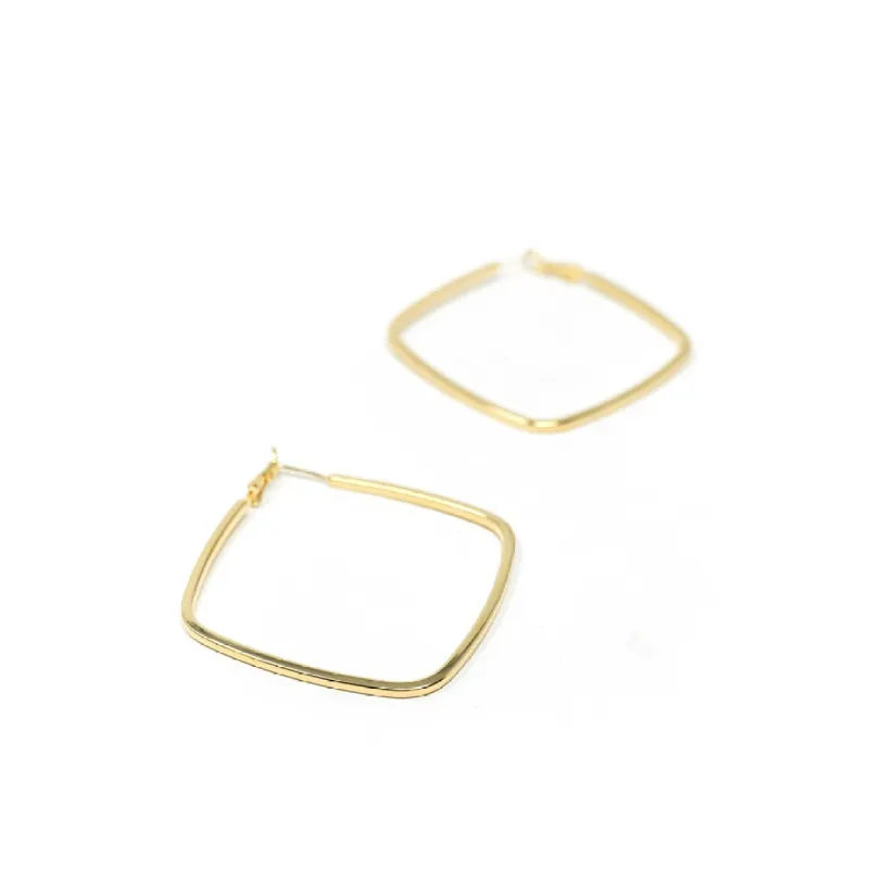 Square Gold Hoop Earrings sold by The Sis Kiss