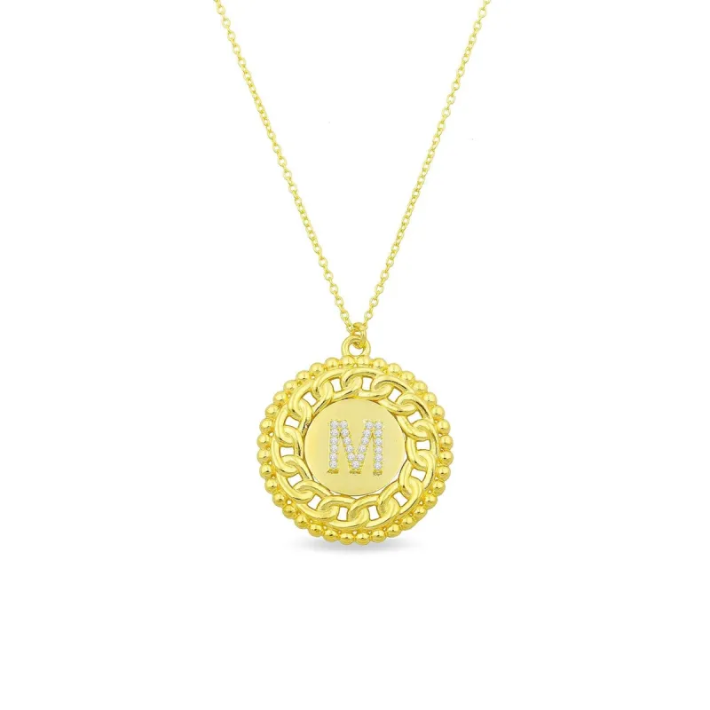 Halo Chain Initial Pendant sold by The Sis Kiss