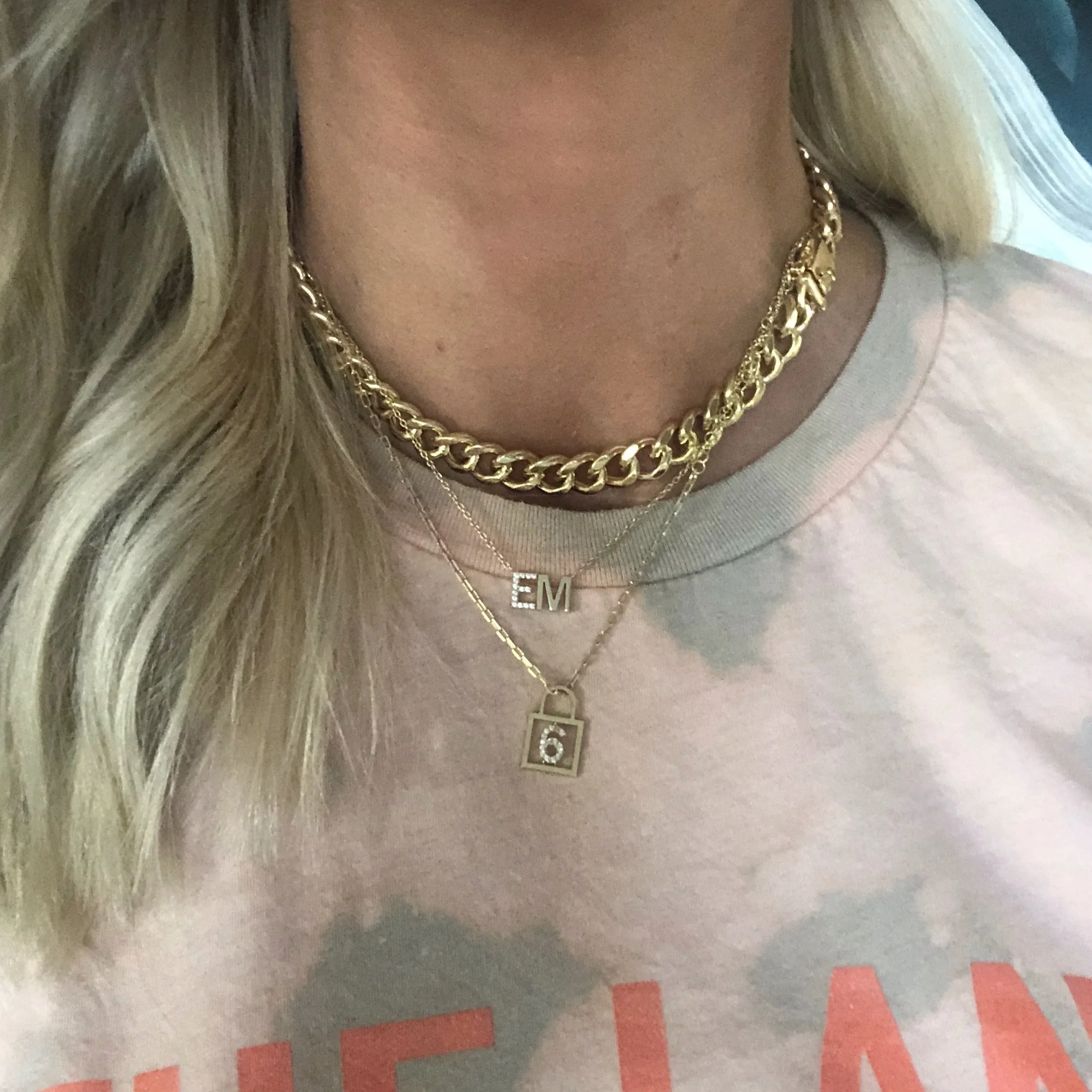 Custom Classic Initials Necklace with Crystal Detail sold by The Sis Kiss product image thumbnail 3