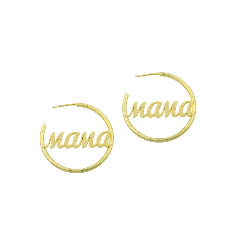 Mama Graphic Script Hoop Earrings sold by The Sis Kiss