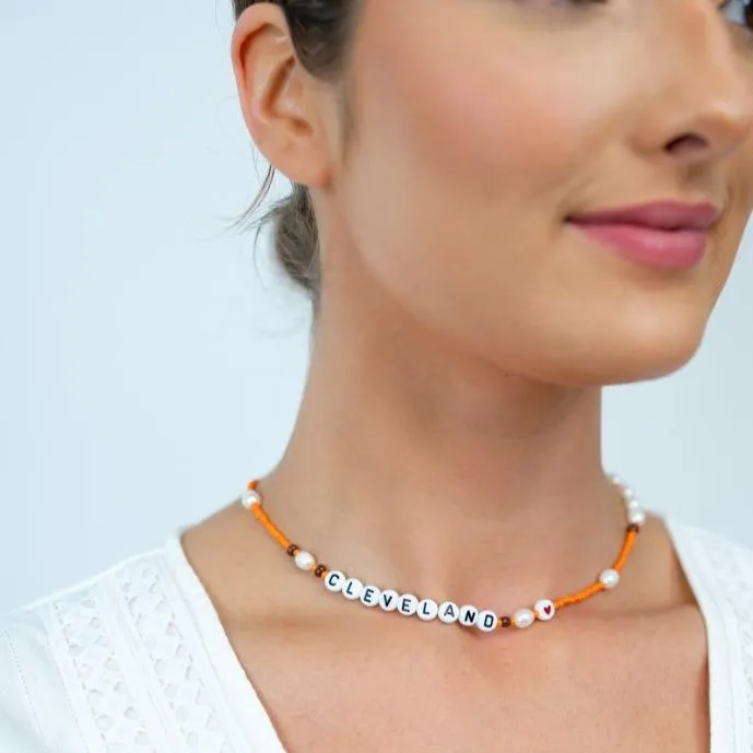 Home Team CLE Bead and Pearl Necklace sold by The Sis Kiss product image thumbnail 4