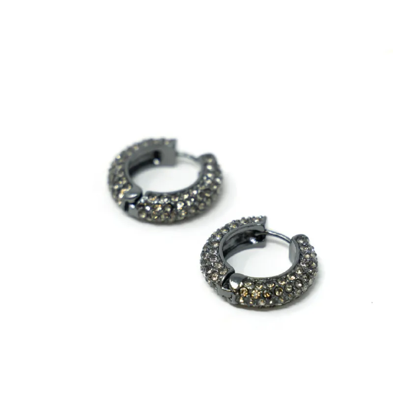 Darling Diva Onyx Crystal Hoops sold by The Sis Kiss