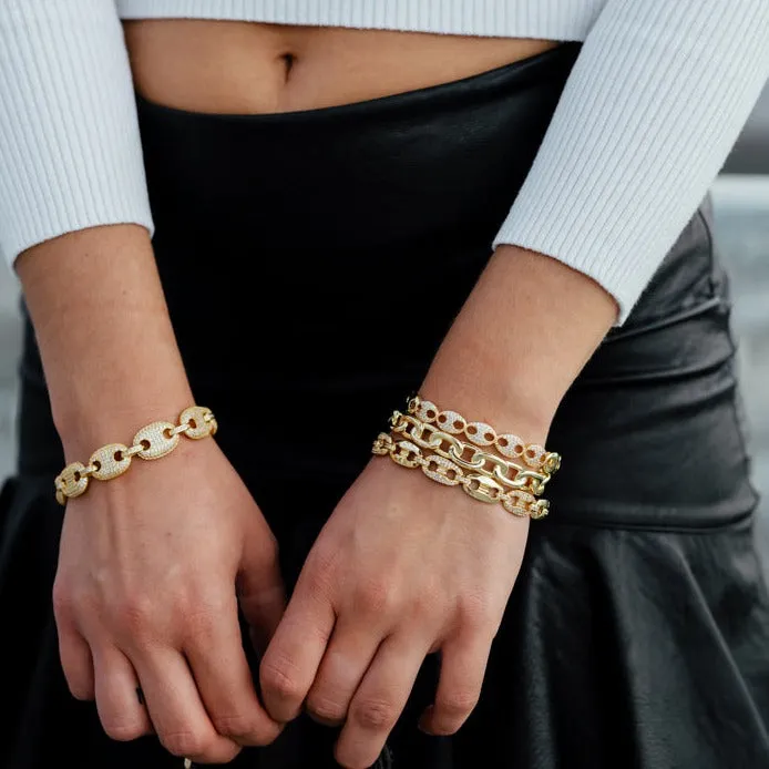 Glam Gold and Crystal Anchor Chain Bracelet sold by The Sis Kiss product image thumbnail 3