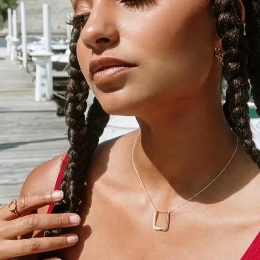 Modern U Shaped Pendant Necklace sold by The Sis Kiss product image thumbnail 3