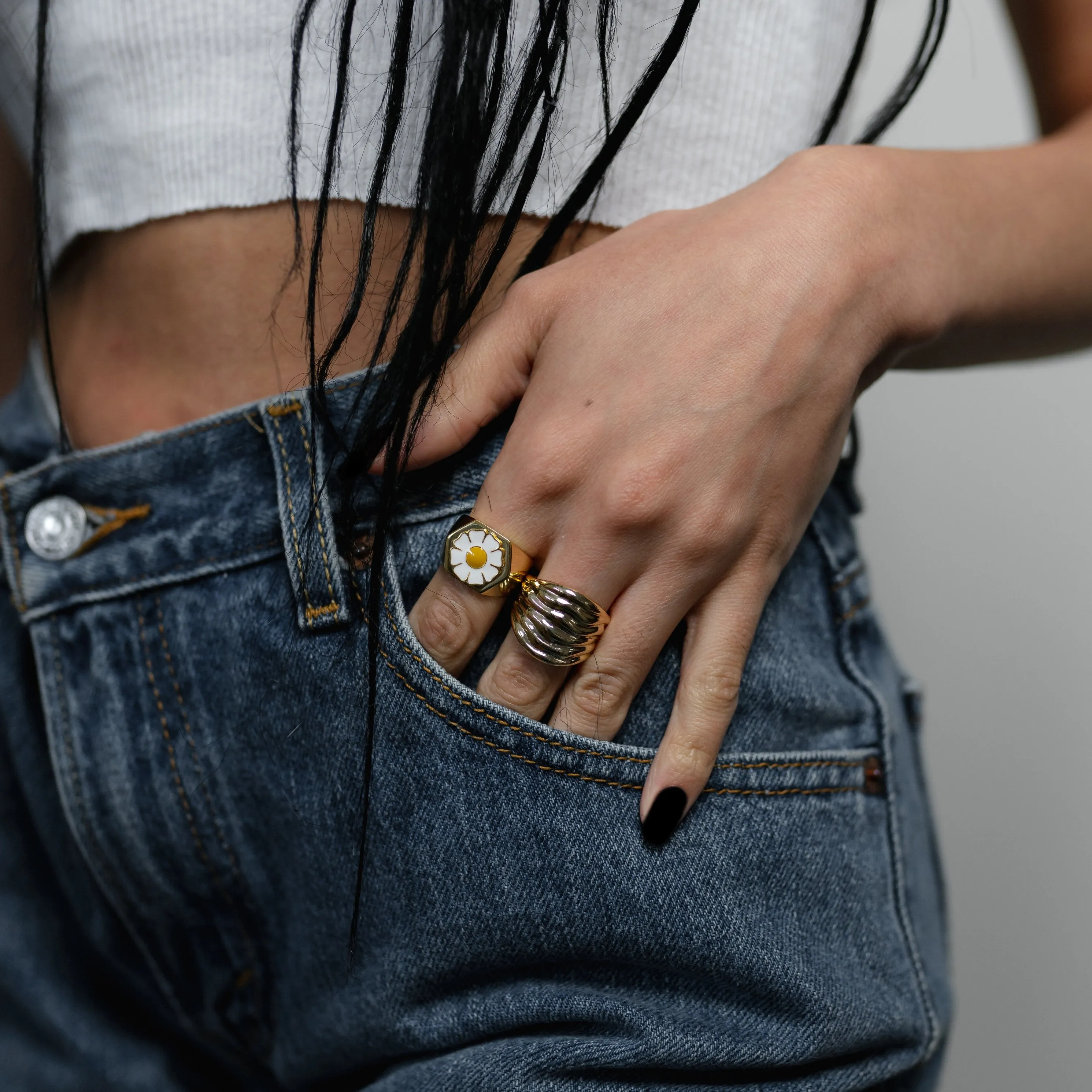 Gold Waves Adjustable Ring sold by The Sis Kiss product image thumbnail 2