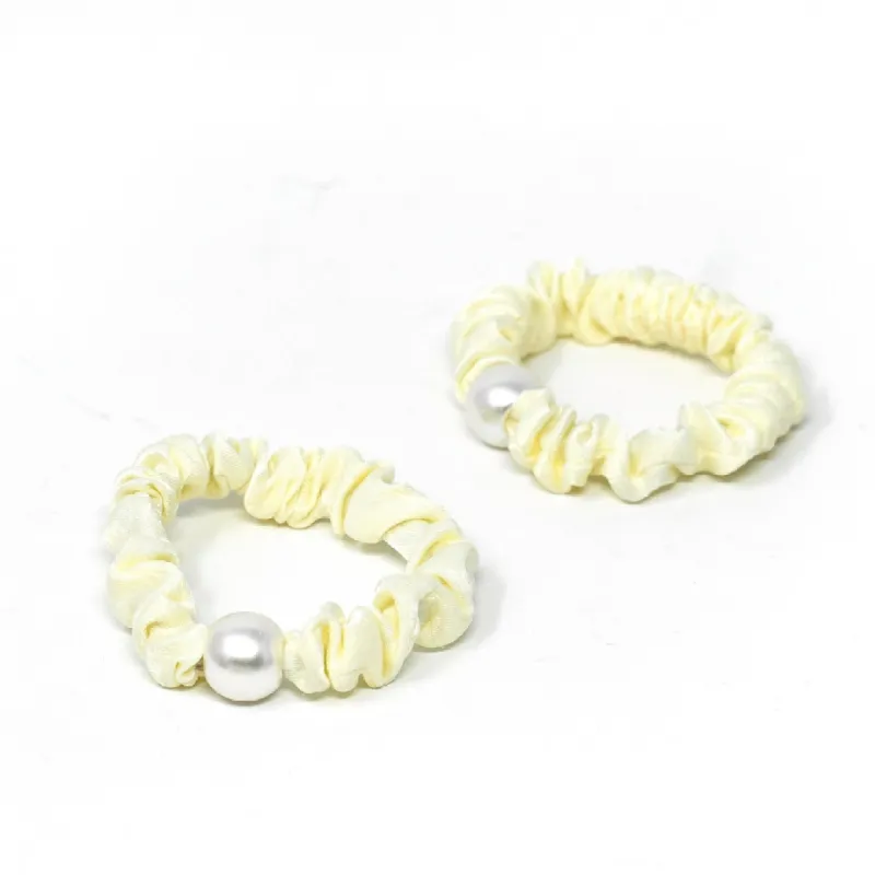 Satin and Pearl Hair Tie sold by The Sis Kiss