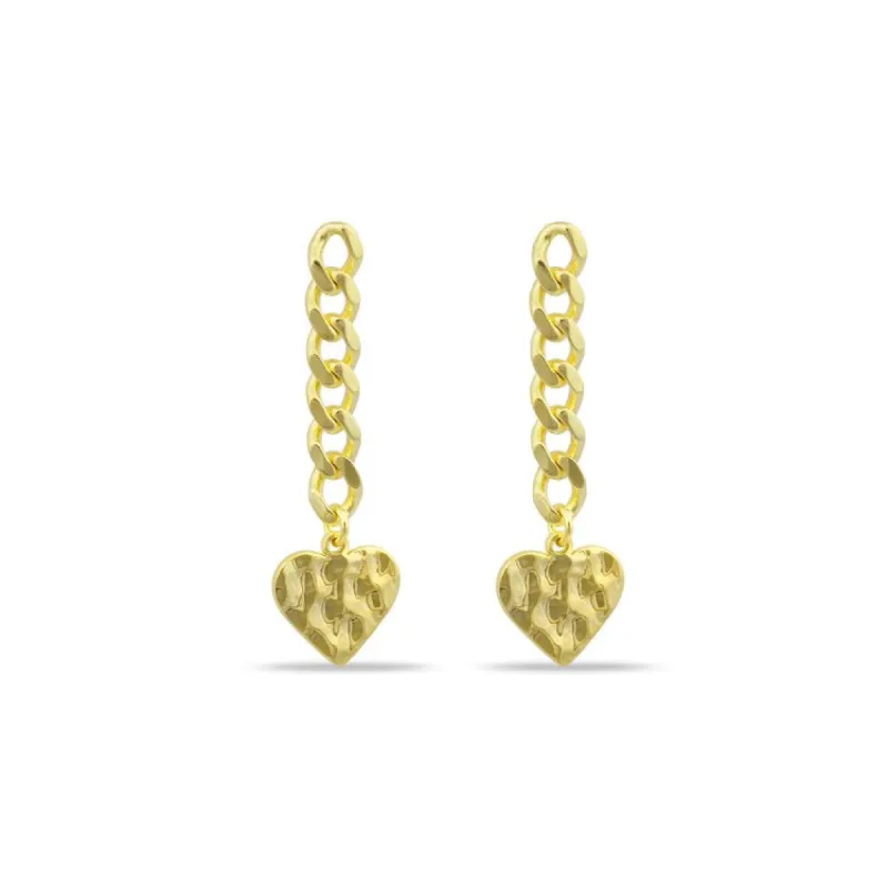 Chain Link Earrings with Hearts sold by The Sis Kiss