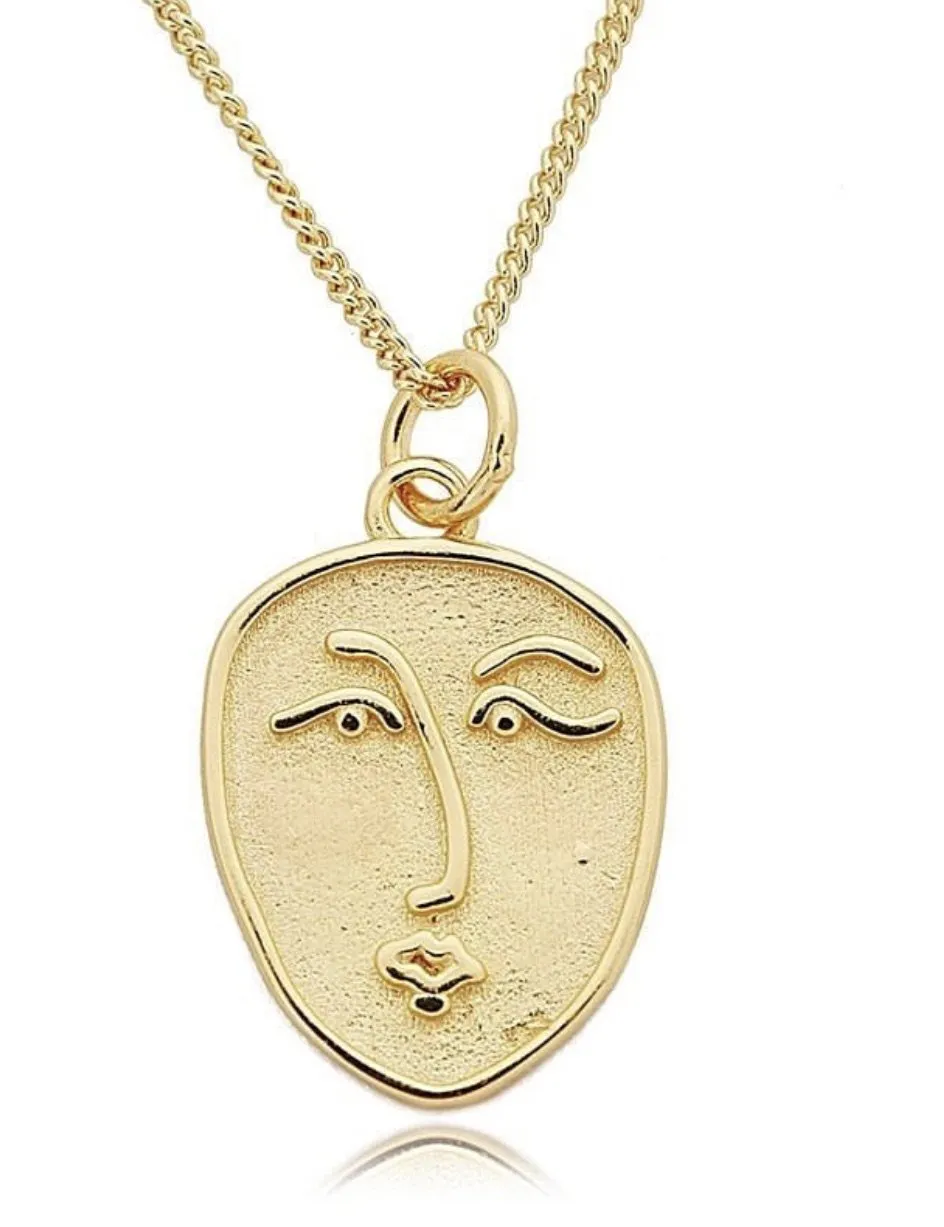 Face Coin Necklace sold by The Sis Kiss product image thumbnail 2