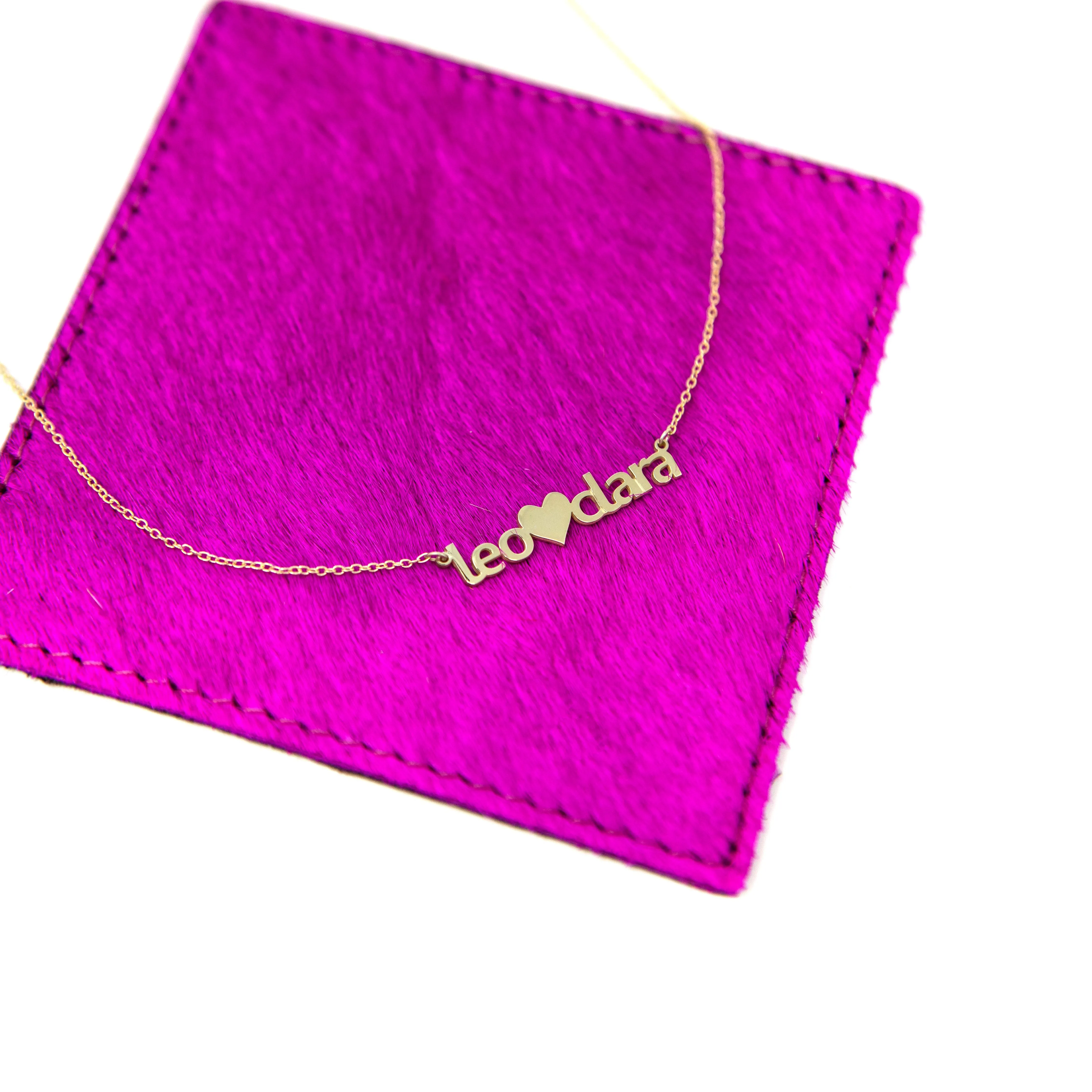 Custom Heart Connection Name Necklace sold by The Sis Kiss product image thumbnail 2