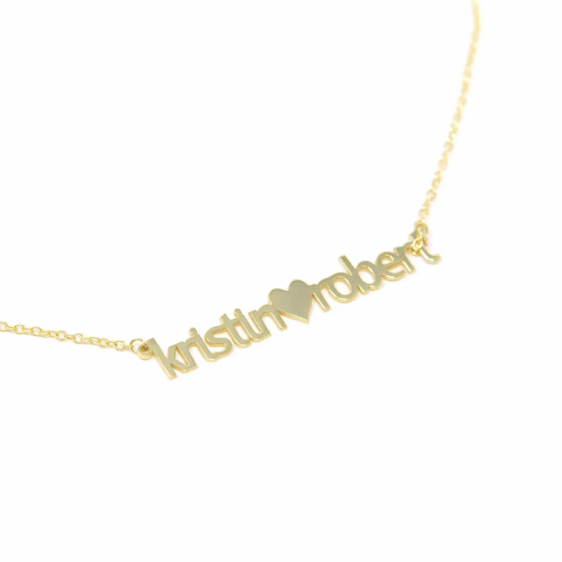 Custom Heart Connection Name Necklace sold by The Sis Kiss
