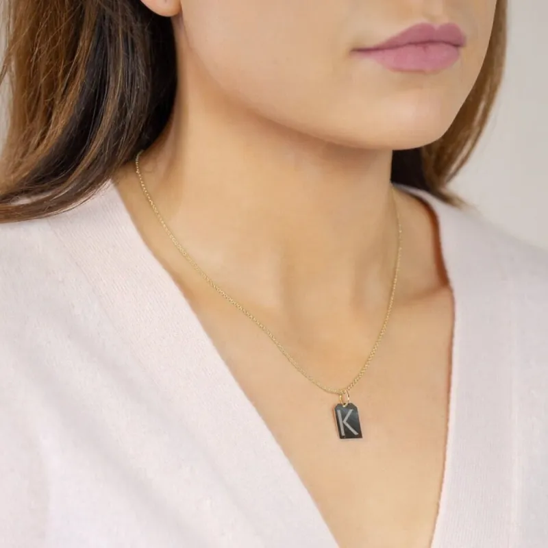 Custom Laser Engraved Tag Charm Necklace sold by The Sis Kiss