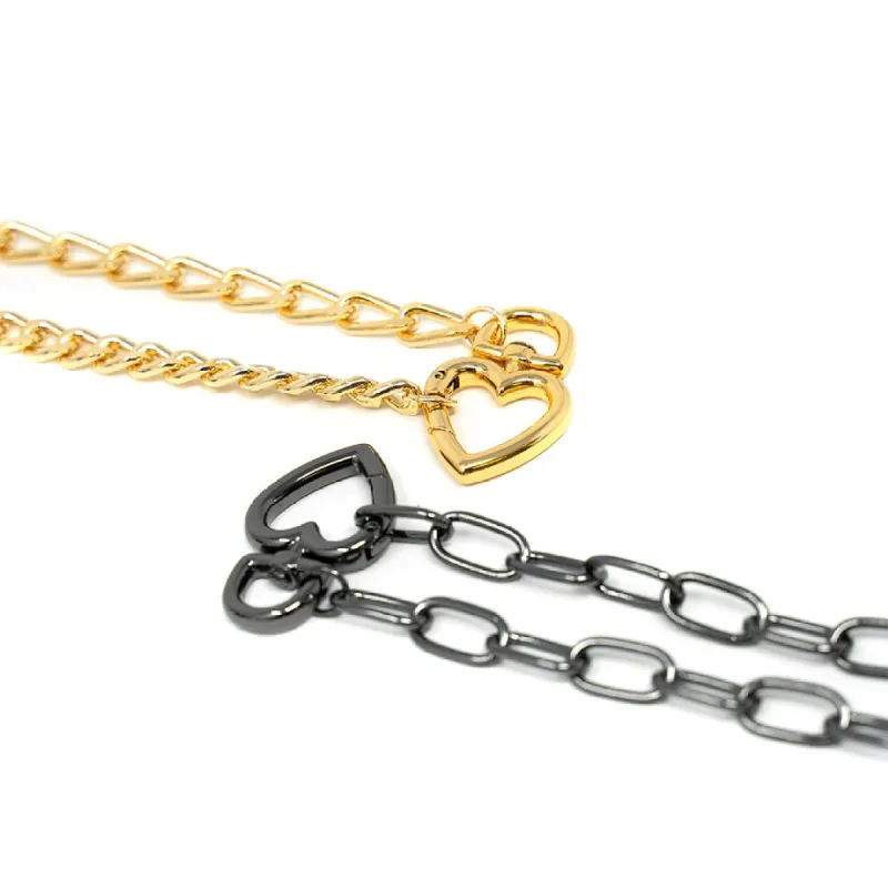 Chain Link and Heart Chokers sold by The Sis Kiss