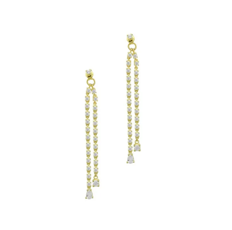 Crystal Stud Drop Earrings sold by The Sis Kiss