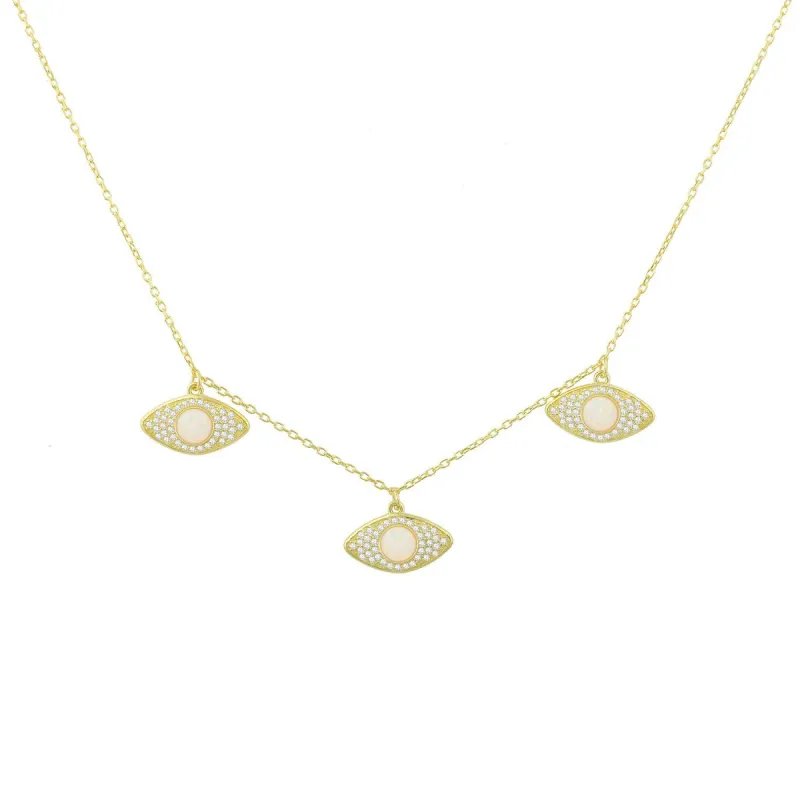 Opal Evil Eyes Necklace sold by The Sis Kiss