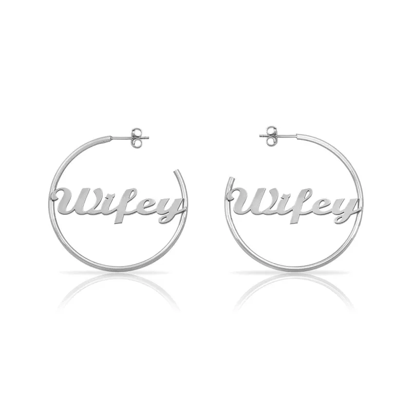 Wifey Script Hoops sold by The Sis Kiss