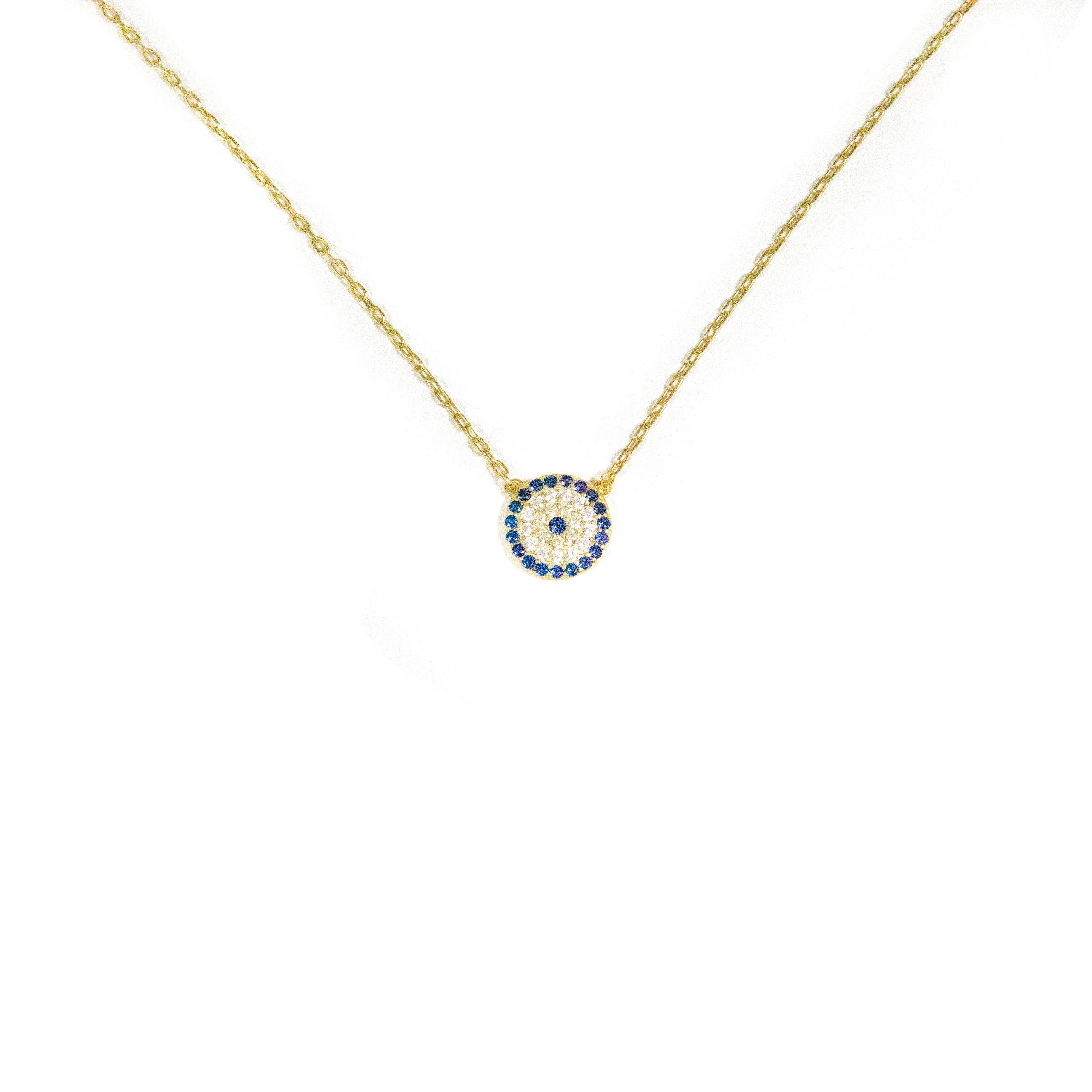 Dainty Evil Eye Round Necklace sold by The Sis Kiss