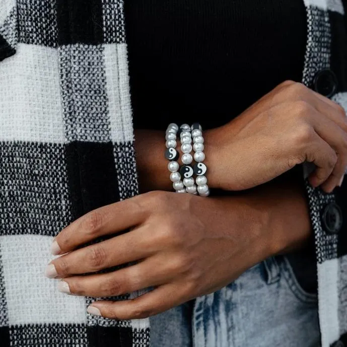 Yin Yang Pearl and Bead Necklace or Bracelet sold by The Sis Kiss product image thumbnail 4