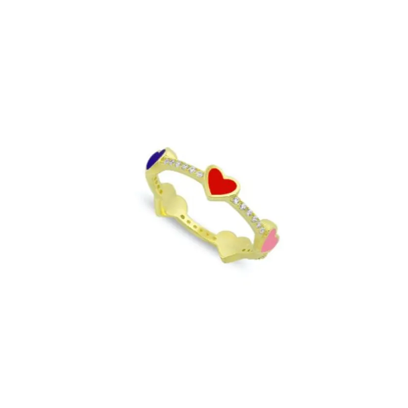 Multi-Colored Hearts Ring sold by The Sis Kiss