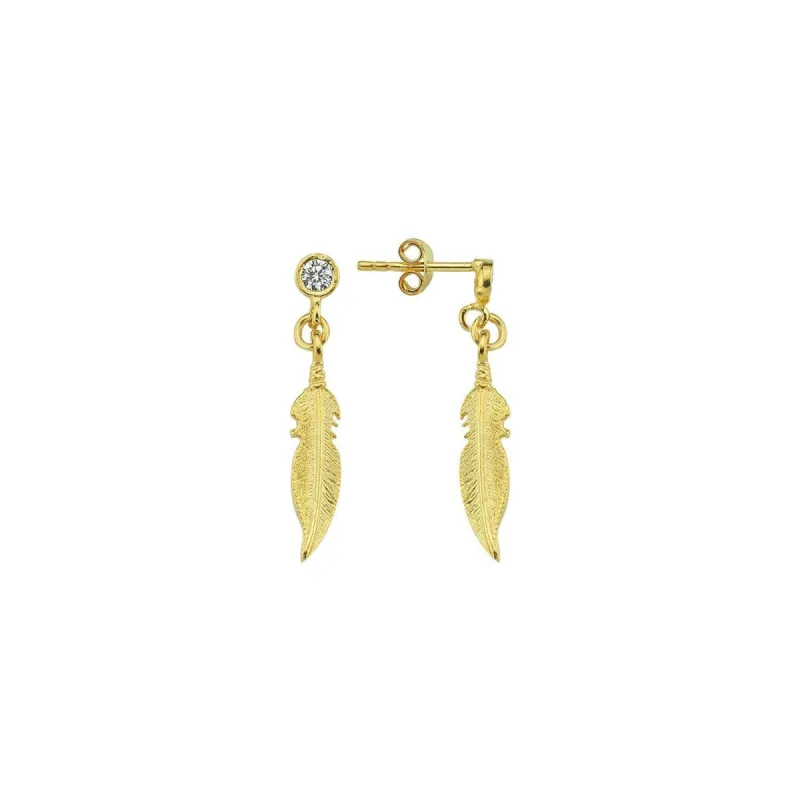 Feather Stud Earrings sold by The Sis Kiss