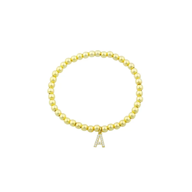 Classic Beaded Initial Bracelet sold by The Sis Kiss
