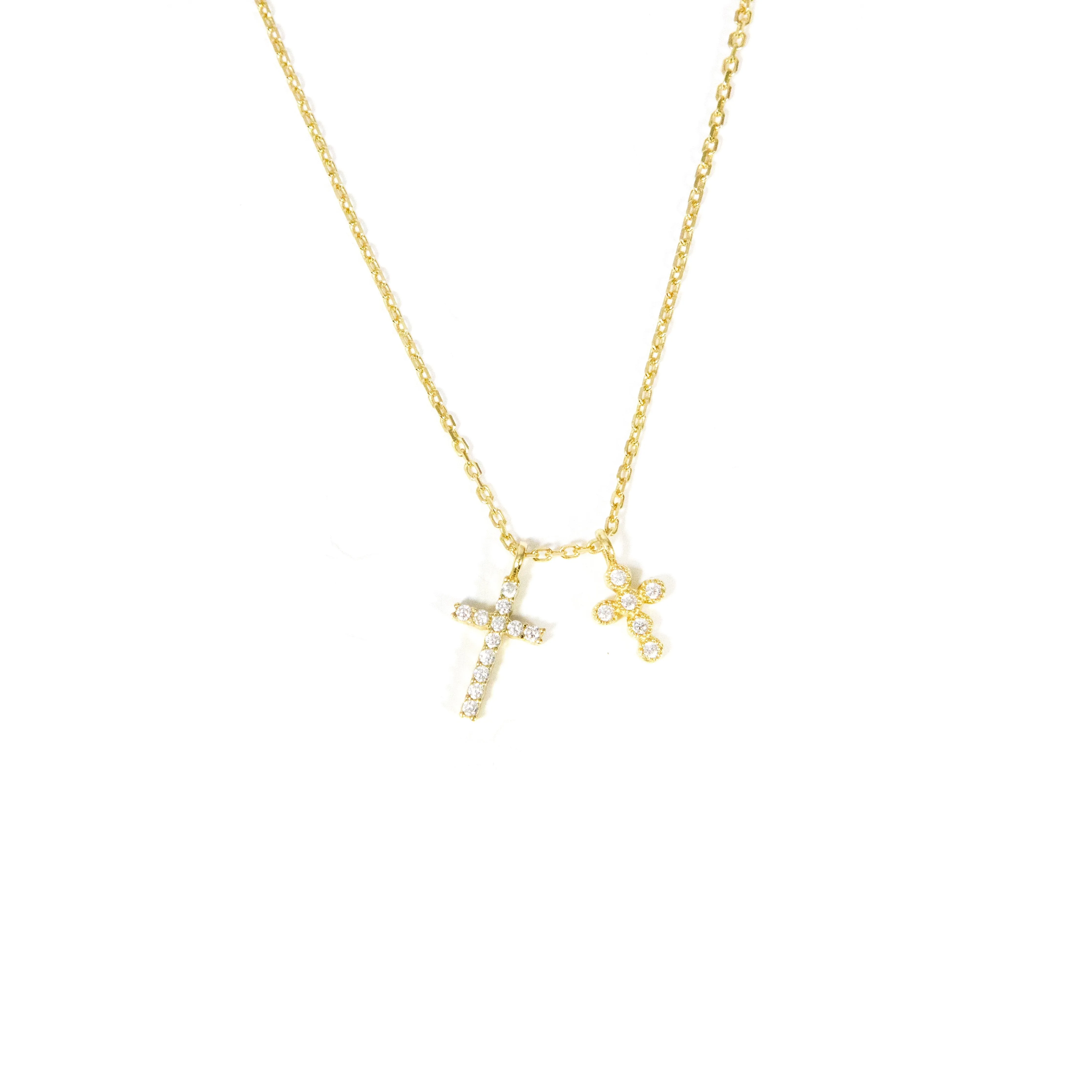 Double Dainty Cross Necklace sold by The Sis Kiss