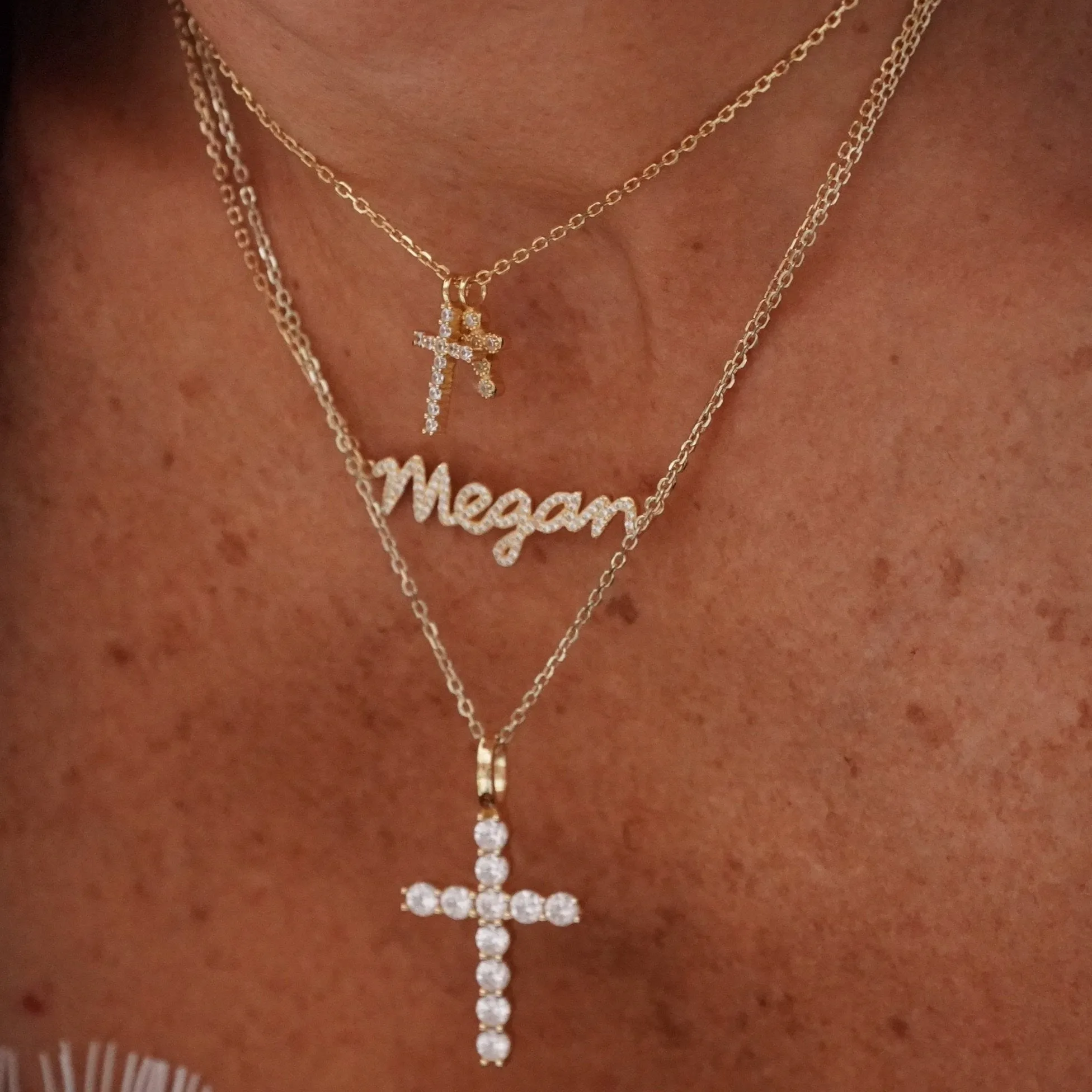 Double Dainty Cross Necklace sold by The Sis Kiss product image thumbnail 3