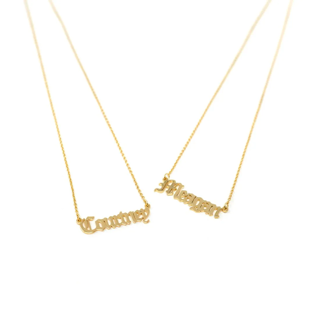 Customized Old English Name Necklace sold by The Sis Kiss