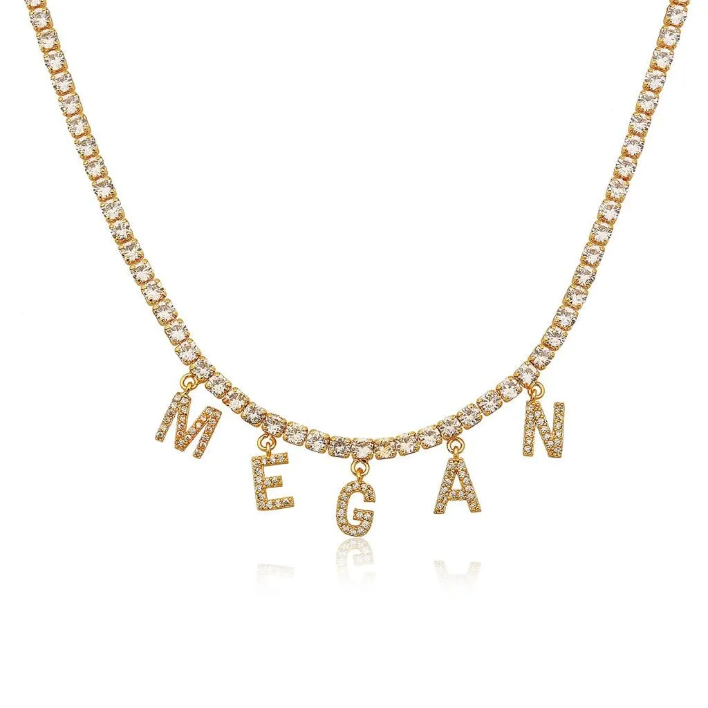 Custom Crystal Name Necklace sold by The Sis Kiss product image thumbnail 4