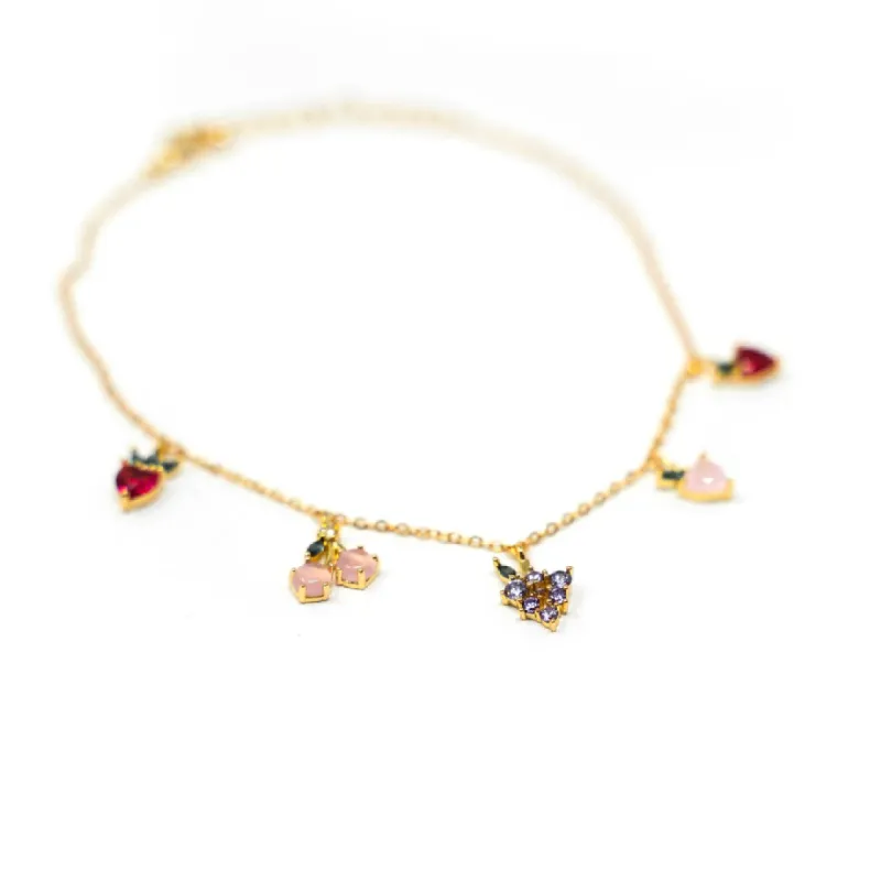 Crystal Fruit Charm Anklet sold by The Sis Kiss