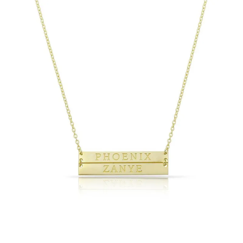 Custom Double Bar Nameplate Necklace sold by The Sis Kiss