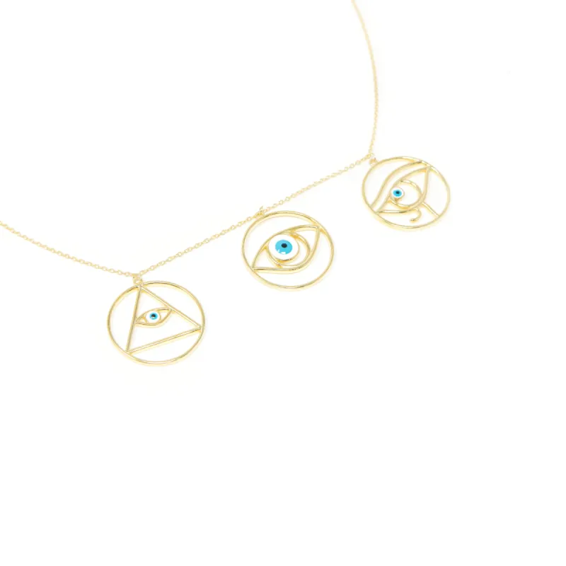 Evil Eye Trio Necklace sold by The Sis Kiss