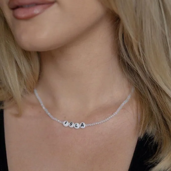 Customized Moonstone Beaded Necklace sold by The Sis Kiss product image thumbnail 2