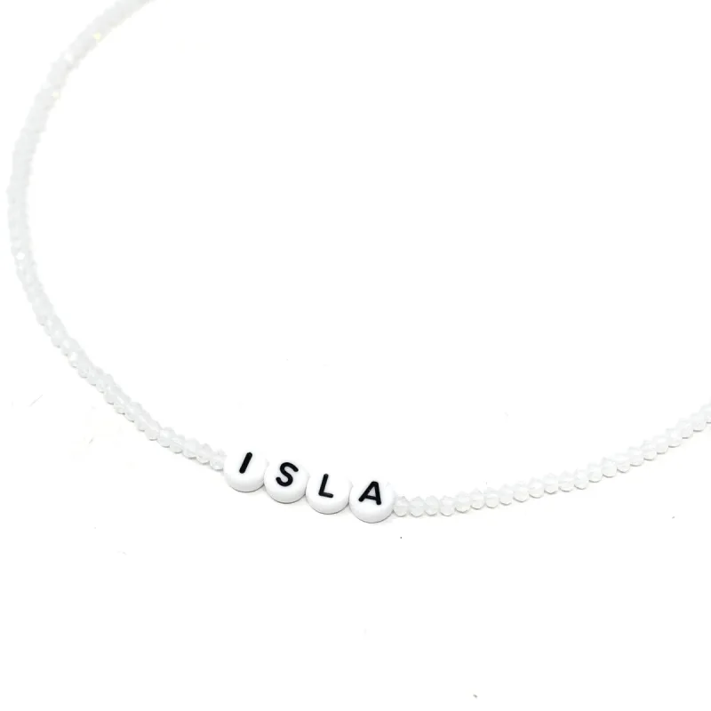 Customized Moonstone Beaded Necklace sold by The Sis Kiss