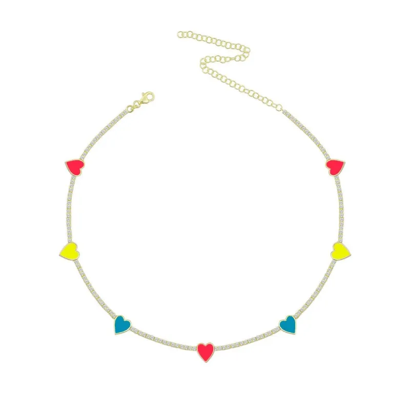 Neon Hearts Choker sold by The Sis Kiss