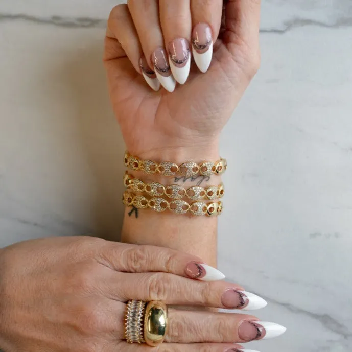 Gold and Crystal Anchor Chain Cuff sold by The Sis Kiss product image thumbnail 2